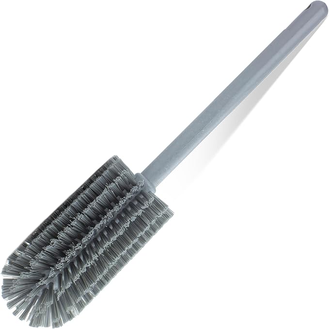 SPARTA Scrub Brush Bottle Brush, Dishwasher Safe Brush with Hanging Hole for Cleaning, Plastic, 16 Inches, Gray