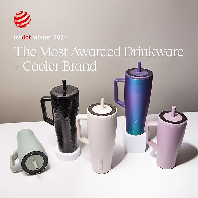 BrüMate Era 40 oz Tumbler with Handle and Straw | 100% Leakproof Insulated Water Bottle Tumbler with Lid and Flexible SoftSip Straw | Made of Stainless Steel | Cup Holder Friendly | 40oz (Kiwi)