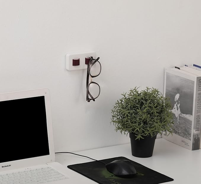 Wall Mount Eye Glasses Holder Spectacle Eyeglass Hanger Hanging Eyeglasses Holder for Desk Wood Sunglass Organizer Hanging Sunglasses Holder Wall Nerdy Gifts for Men Women