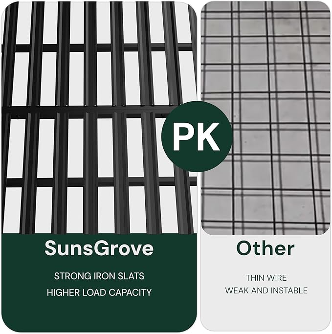 SunsGrove 2x8 Overhead Garage Storage Rack Organization, Adjustable Ceiling Mounted Storage Racks, 800LBS Weight Capacity, 22"-40" Ceiling Dropdown, Hammertone Black