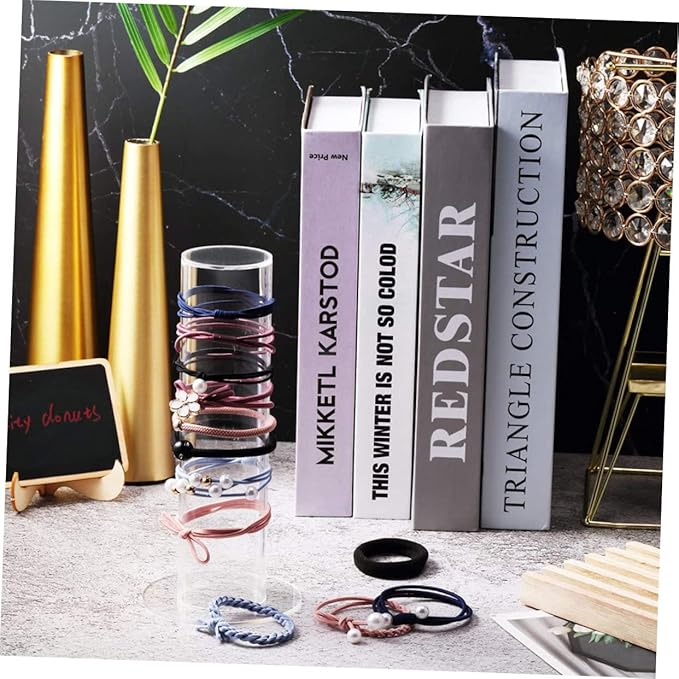 BESPORTBLE 2pcs Sturdy Acrylic Hair Tie Display Rack Hair Accessories Organizer Round Tube Design for Home Use and Jewelry Storage