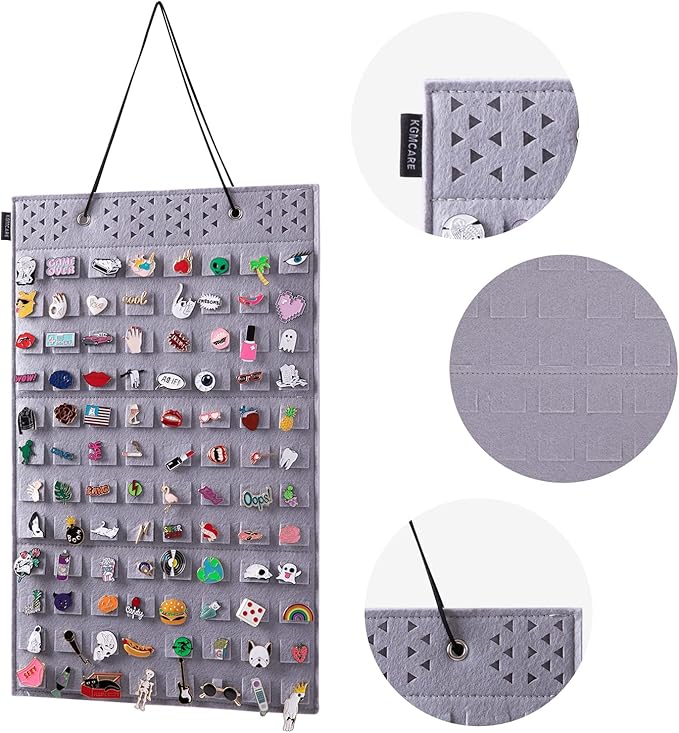 Wall Hanging Pin Display Organizer Brooch Pin Collection Storage Holder for Home Decoration, Holds up to 96 Pins