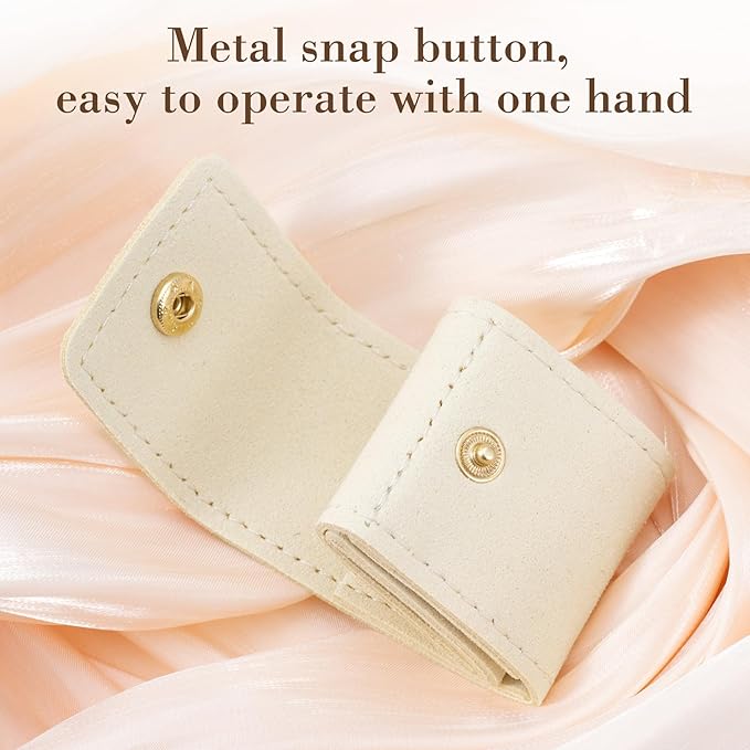 PAGOW 1 Pcs Mini Travel Jewelry Bag, Portable Foldable Jewelry Travel Pouch, Hanging Jewelry Organizers, Mini Travel Jewelry Bag Foldable (White)