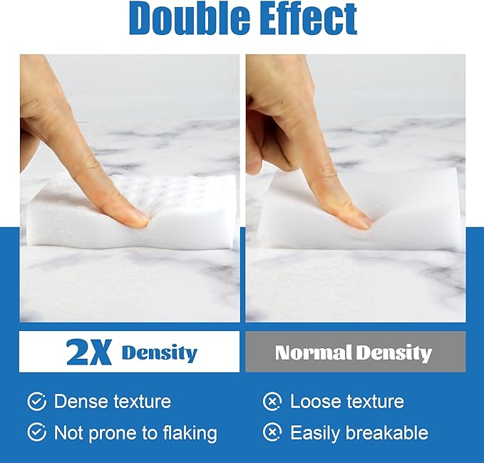 20 Pack Magic Sponges Cleaning Eraser, 2X Density Melamine Sponge,Cleaning Pad for Bathroom,Kitchen,Dish,Furniture, Floor,Wall,Shoe,Cleaner, Non-Scratch Scrub Foam (20)