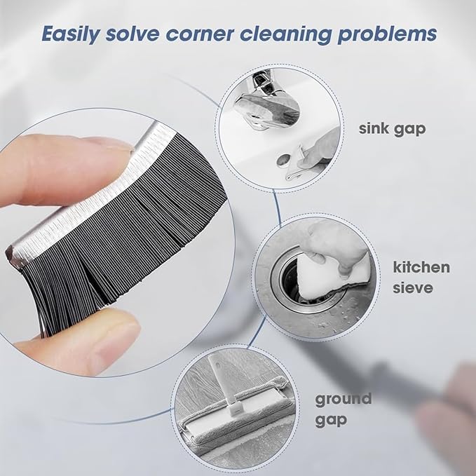 Crevice Cleaning Brush, Hard Bristle Small Cleaning Brushes, Grout Cleaner Brush, Toilet Brush, Scrub Brush for Shower Tile, Skinny Gap Cleaning Tools for Household Use, Bathroom, Kitchen (3)