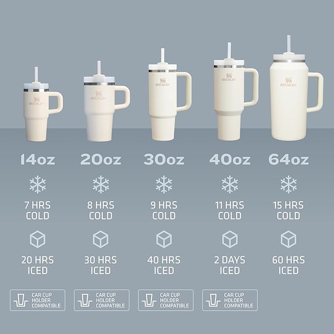 STANLEY Quencher H2.0 Tumbler with Handle and Straw 30 oz | Flowstate 3-Position Lid | Cup Holder Compatible for Travel | Insulated Stainless Steel Cup | BPA-Free | Hot Coral