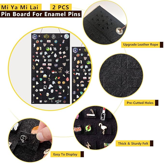 2 PCS L-170 Slots Wall Hanging Brooch Pin Organizer,Pins Collection Display Case,Brooch Collection Storage Holder(Not Include any Accessories)