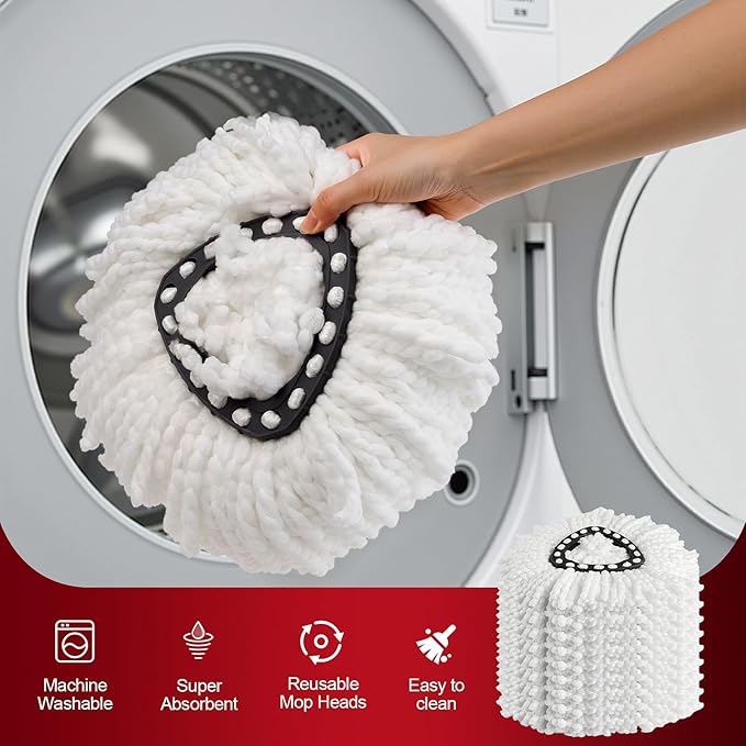 20 Pack Spin Mop Refills Head, Mop Heads Replacement for Spin Mop, Washable Microfiber Mop Replace Head Spin Mop, 360°Spinning Micro Replacement Mop Head for Easy House Cleaning Floor Mopping