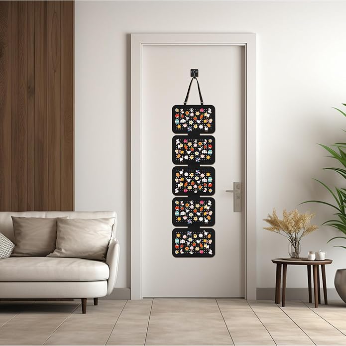 Pin Badge Display,5 Sheet Wall Hanging Brooch Organizer Storage, Removable Hanging Jewellery Organiser Earring Storage Organiser at Least 170 Pins Ideal for Collectors
