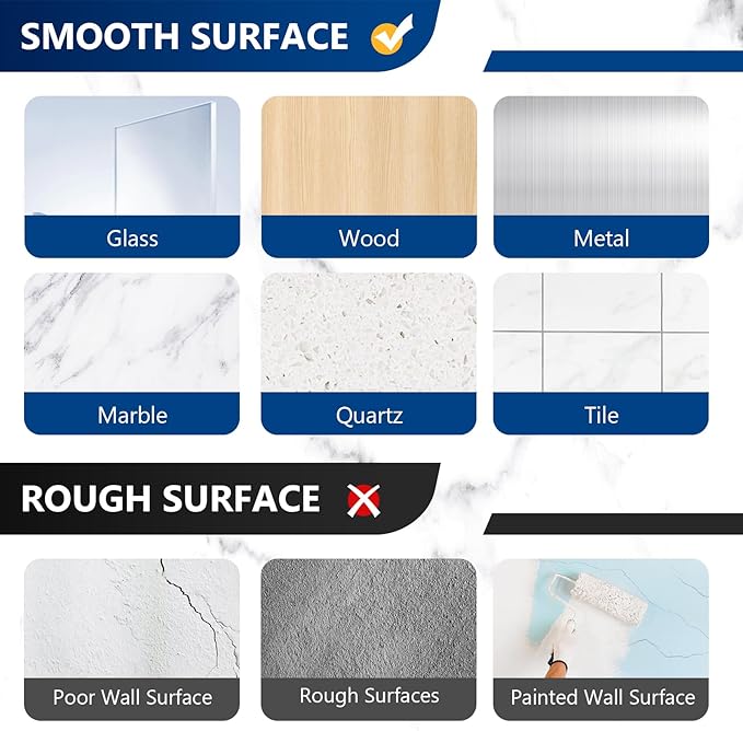 Shower Caddy Adhesive Replacement Hooks, Strong Waterproof Strips, No Drilling for Bathroom Shelves, Kitchen Racks, and Soap Holders (Transparent-8Pack 2Hook)