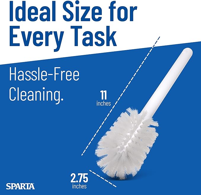 SPARTA 367600TC02 Plastic Household Dish Brush, Dish Brush, Dish Scrub Brush With Lightweight Or Break Resistant? For Cleaning, 11 Inches, White