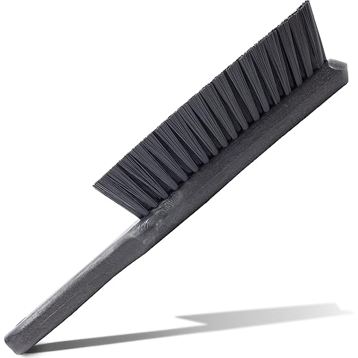 SPARTA Handheld Soft Counter Brush 8 Inch Bristle Span, Multi-Use Dust Brush with 5 Inch Handle for Tables, Countertops, and Delicate Surfaces, Polyester, Black, (Pack of 6)