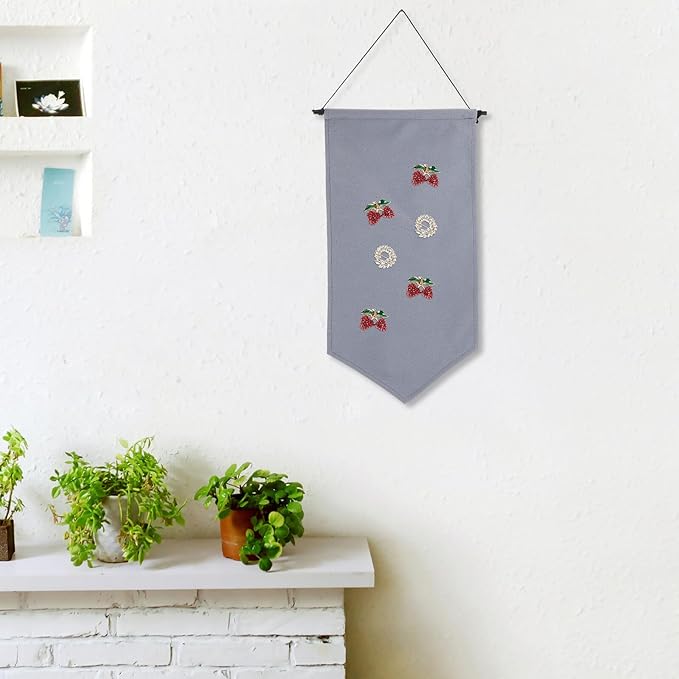 DOITOOL Hanging Brooch Display Holder Wall-mounted Pin Organizer Badge and Earring Storage Canvas, Medium Gray Jewelry Organizer for Home and Closet Accessories