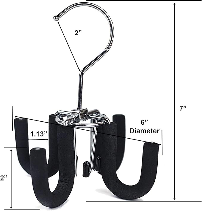Huji 4 Hooks Swivel Belt Hanger Tie Scarves Necklace Purse Rack Clothes Organizer Closet Storage (1, Black Swivel Belt Hanger)