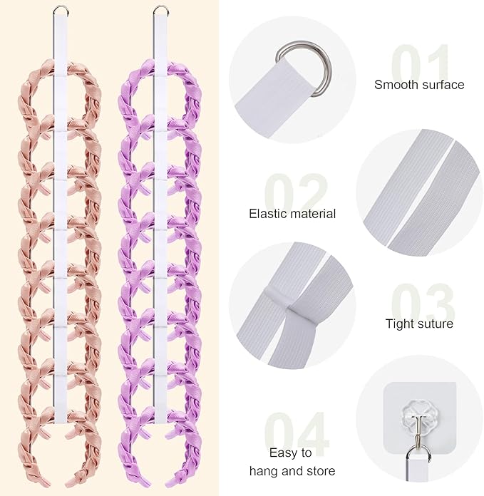 3 Pcs Headband Holder Organizer, Hanging Headband Storage for Women, Hair Hoop Display Hair Accessories Organizer for Shop Bedroom College Dorm Decor(White)