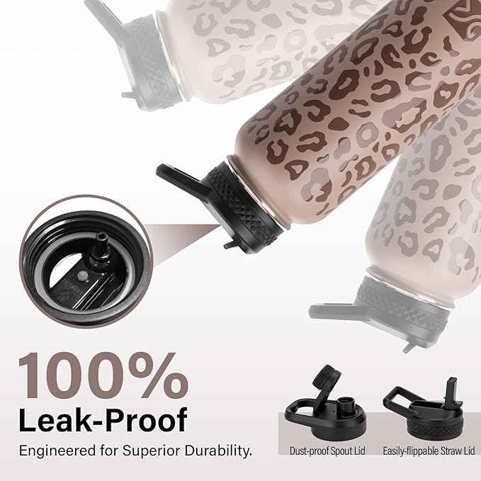 Insulated Water Bottle | Thickened Stainless Steel Vacuum Metal | Portable Sports Water Jug for Gym and Hiking with Straw, Carrier Bag, Handle Strap | BPA-Free 40 oz
