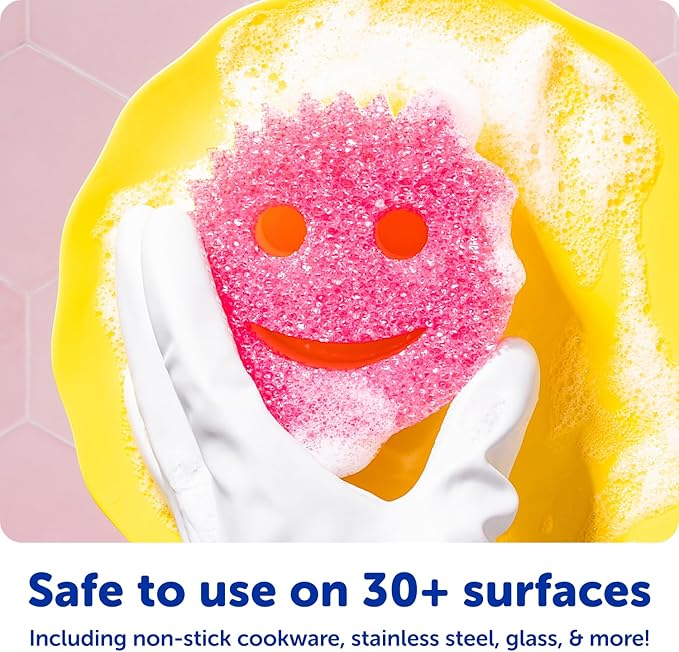 Scrub Daddy Scrub Mommy Kitchen Sponges for Dishes & Wiping Spills - Dual-Sided Dish Scrubber Sponge for Cleaning - Multi-Colored Bulk Pack - Stain & Odor Resistant (9 Count)