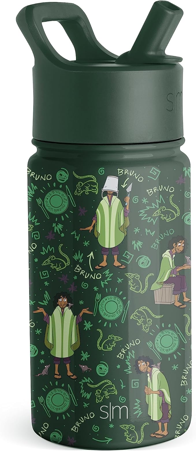 Simple Modern Kids Summit Water Bottle with Straw Lid | Encanto Bruno Insulated 14oz Stainless Steel Reusable Tumbler Gifts for Boys, School | Encanto Oh, Bruno