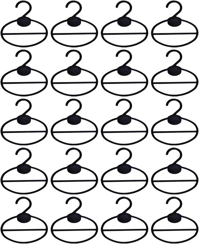 20 X Scarf Shawl Tie Organizer Accessories Holder Portable Neckerchief Rack Display Space Saving Closet Organizer (Black 17cm)