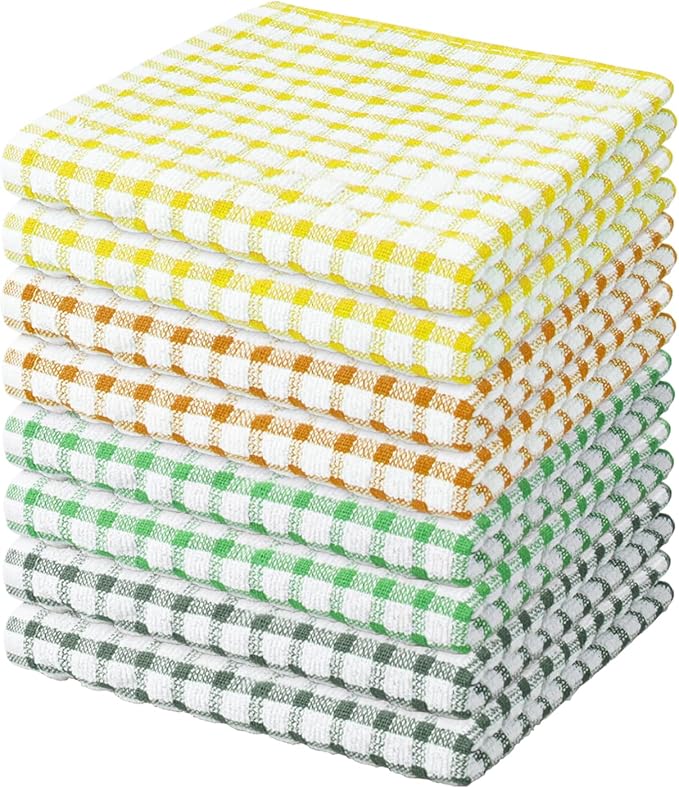 Nialnant 8 Pcs Kitchen Dish Cloths,100% Cotton Soft Absorbent Quick Drying Dish Rags for Kitchen,Washing Dishes,Cleaning rags-11 x 11In