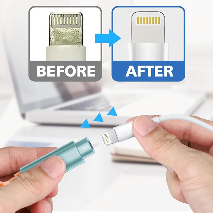 Ordilend for iPhone Cleaning Kit for Charging Port Cleaner, Multi-Tool iPhone Cleaner Repair Lightning Cable, Cell Phone Cleaning Kit for iPad, Connector, Speaker, Airpod with Storage Case, Mint