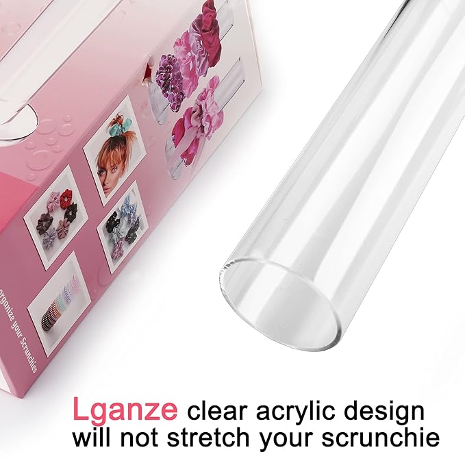 2 Pack Hair Scrunchies Organizer - 11 Inch Holder Stand, Ties Organizer, Accessories for Girls Room, Jewelry Tower