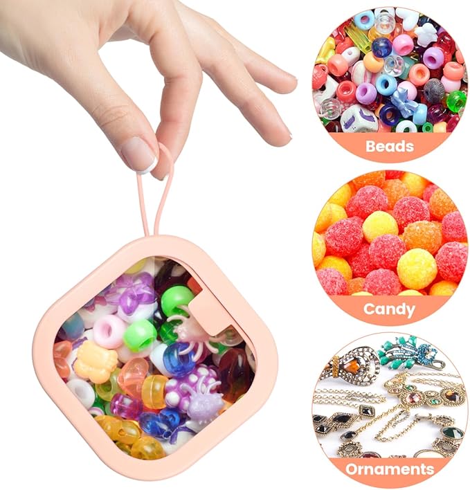 PRETYZOOM Hair Tie Storage Organizer Box with Lid Portable Small Desktop Storage for Headbands Earrings Jewelry and Denture Accessories