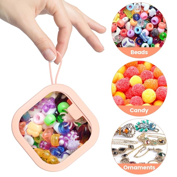 Hair Tie Organizer, Box Rubber Ornaments Floss Hanging Swab Items Hair Ropes Small Case Mini Desktop for Storage Accessories Portable Earrings Holder Cotton Band Rings