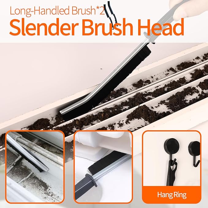 13Pcs Crevice Cleaning Brush Set, Window Groove Cleaning Brush Kit Hard Bristle for Sliding Door, Sill, Tile Lines, Shutter, Corner, Grout, Sink