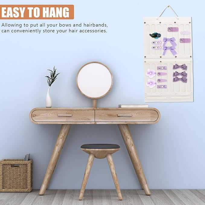 Cabilock 2pcs Wall Hanging Hair Accessories Organizer Hair Bow Holder Clip Rack for Neat Storage for Birthday Christmas and Everyday Use Display Board