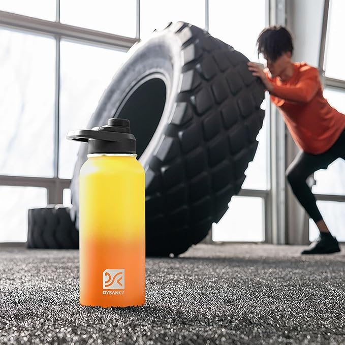 32 oz Insulated Water Bottle | Upgraded Thickened Stainless Steel Water Jug for Gym and Hiking with Straw, Carrier Bag, Handle Strap | BPA-Free 32 oz