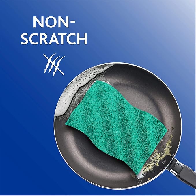O-Cedar Scrunge Non-Scratch Scrub Sponge (Pack of 6) Multi-Use, All-Purpose, Odor-Resistant, Scrubbing Sponge Safely Cleans All Hard Surfaces in Kitchen and Bathroom
