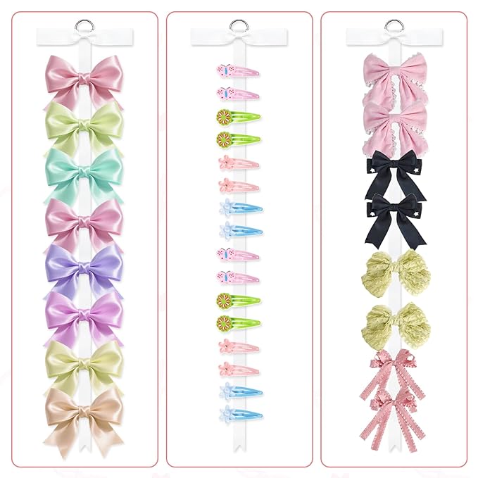 3 Pcs Bow Holder for Girls Hair Bows, Hair Bow Holder for Women, Bedroom Decoration, Dormitory Decoration for Hair Bow Organizer Holder