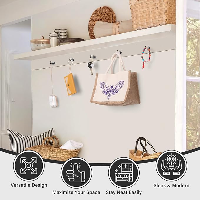 38Pack Heavy Duty Magnetic Hooks, 25LBS Powerful Black Metal Neodymium Magnets Hooks for Hanging, Magnets with Hooks Perfect for Home, Kitchen, Bathroom, Office, Cruise Must Haves
