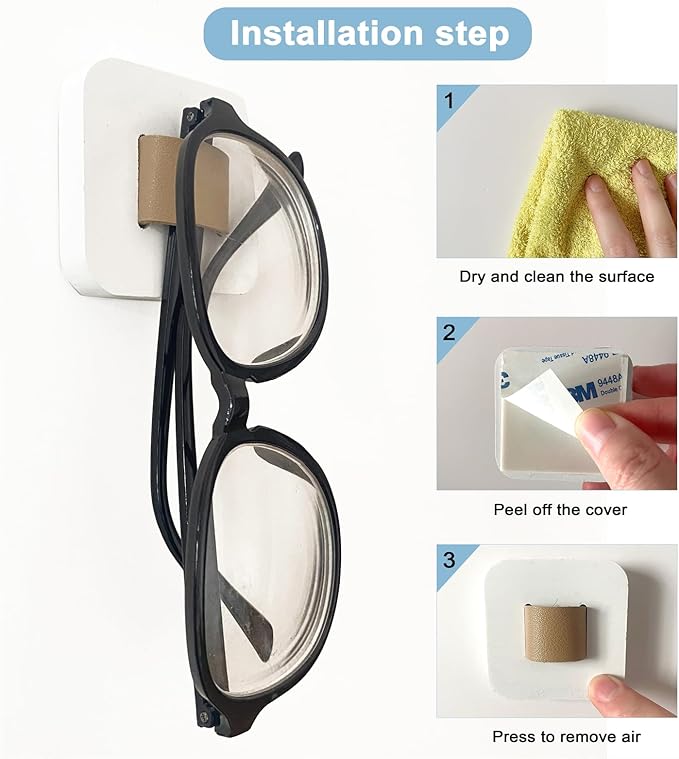 Sunglasses Organizer Wood Sunglasses Storage Wall Mounted Eyeglasses Holder Eyewear Display,Home Decor, (2pcs-White-Short-Sunglass Holder)