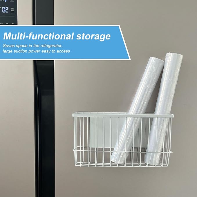 Magnetic Dryer Ball Holder for Laundry Room Dryer Ball Organization, Magnetic Lint Bin for Laundry Room Wool Dryer Ball Organizer, Iron Dryer Ball Container for Laundry Room Storage（White）