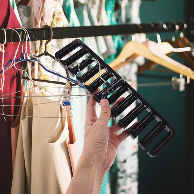 ARTIBETTER 2pcs Belt and Tie Organizer Hangers for Closet Multi-Functional Belt Holder with Scarf Rack Space-Saving Storage for Men’s Neckties Home Closet Accessory Organizer