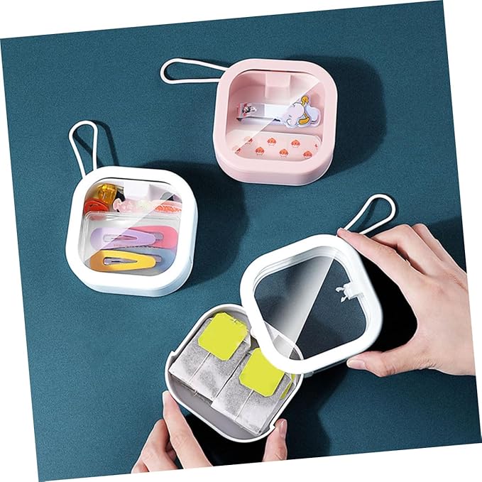 2Pcs Portable Hair Tie Organizers Multi Function Jewelry Case Sturdy Scrunchies Storage Box Space Saving Hair Accessories Organizer for Wall Desktop Use Easy to Clean