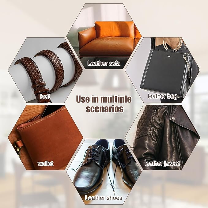 2pcs Salve Brush for Leather Furniture, Wood & Leather Cleaning Brush with Soft Nylon & Polyester Bristles, Brown