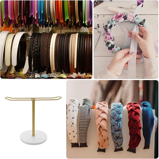minkissy Tabletop Hair Accessories Organizer Elegant Headband Display Rack for Women Hairband Holder Versatile Storage for Hair Ties and Accessories Sleek Design for Home Decor