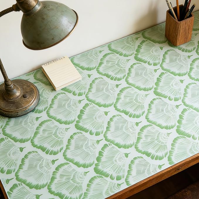 Drawer and Shelf Liner - Green Banana Leaf Pattern,Non Adhesive Non Slip Waterproof Easy-Clean Liner for Kitchen Cabinet, Refrigerator, Bathroom, Pantry Storage Drawers, 17 in x 20 Ft.