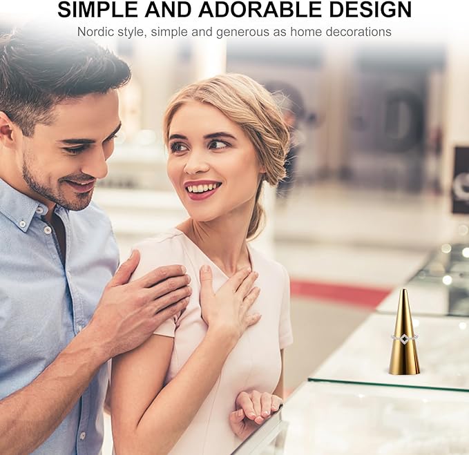 ABOOFAN 2pcs Ring Display Cone Stand Jewelry Storage Rack for Home Organizer, Large and Small Cone Shape Holder for Rings, Portable Accessory Organizer for Jewelry Collection