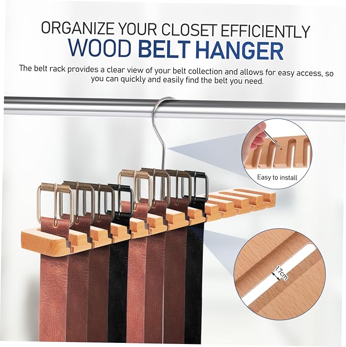 OUNONA Belt Hanging Rack Space Saving Belt Organizer Slots Closet Accessory Organizer
