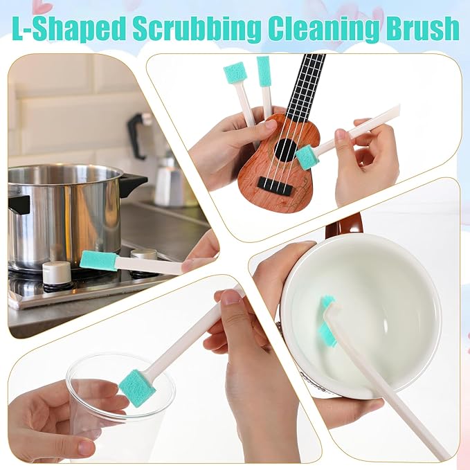 8 Pcs Small Cleaning Brushes for Tight Spaces, Multi-Purpose Tiny Cleaning Brush Crevice Tiny Cleanings Brush Set for Door Window Track Faucet Tight Spaces