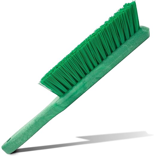 SPARTA Handheld Soft Counter Brush 8 Inch Bristle Span, Multi-Use Dust Brush with 5 Inch Handle for Tables, Countertops, and Delicate Surfaces, Polyester, Green, (Pack of 6)
