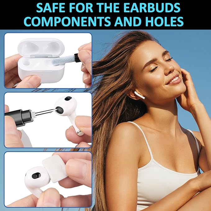Ordilend for iPhone Cleaning Kit for Charging Port Cleaner, Cleaner Kit for AirPod Multi-Tool iPhone Cleaner Repair Lightning Cable for iPad Connector Airpod Speaker Compact Portable with Storage Case