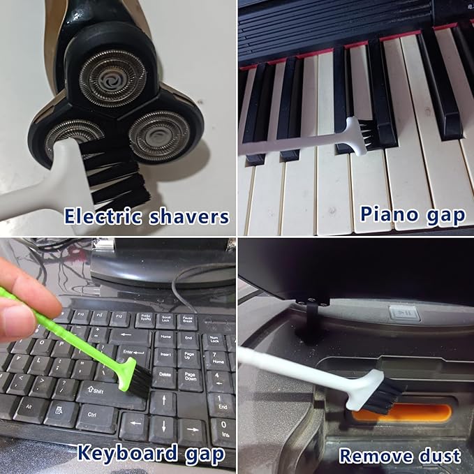10Pcs Crevice Cleaning Tools, Household Cleaning Brush，Hard Bristle Brushes for Small Spaces, Bathroom, Kitchen, Tiles, Vents, Blinds, Keyboard