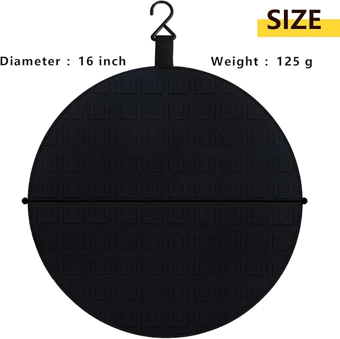 2 Black Circle Pin Holder, Wall Hanging Pin Organizer & Display Case