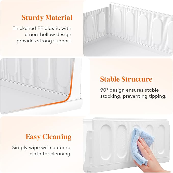 Lifewit Stackable Closet Organizers and Storage Basket for Clothes, Plastic Sweater Storage Bins for Wardrobe, Multifunctional Pants Organizer for RV, Pantry, Bathroom, Kitchen, Dorm, 24L, 6 Pack