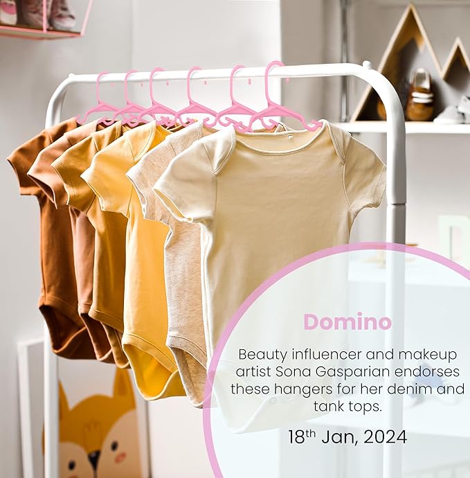 Utopia Home 20 Pack Kids Hangers - 11.5 Inch Plastic Baby Hangers for Closet - Childrens Hanger for Clothes & Infant Hanger for Closet - for Everyday Standard Use (Baby Pink)